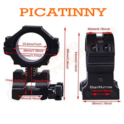 WestHunter Adjustable Height Picatinny/Dovetail Scope Rings