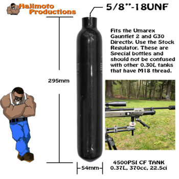 Ninja/UX X-Reg on 370cc Carbon Fiber Bottle